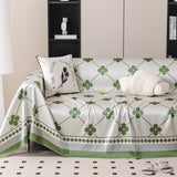 Cooling Four-Leaf Clover Hope Faith Love Luck Summer Comfy Ice Silk Furniture Throw Covers for Sofas - Ornate Home