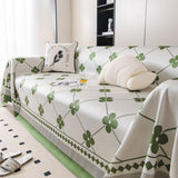 Cooling Four-Leaf Clover Hope Faith Love Luck Summer Comfy Ice Silk Furniture Throw Covers for Sofas - Ornate Home