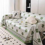 Cooling Four-Leaf Clover Hope Faith Love Luck Summer Comfy Ice Silk Furniture Throw Covers for Sofas - Ornate Home
