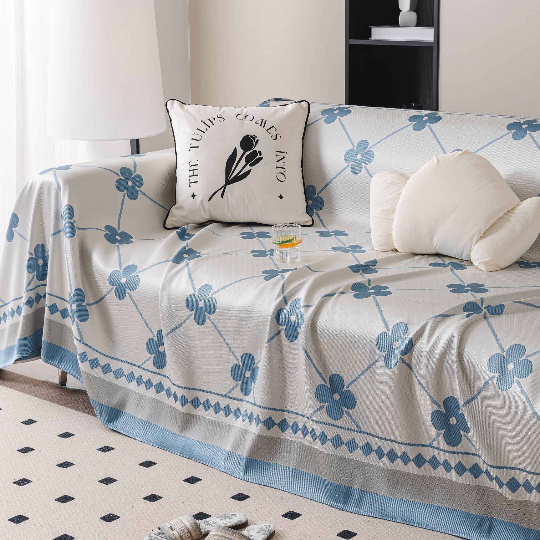 Cooling Four-Leaf Clover Hope Faith Love Luck Summer Comfy Ice Silk Furniture Throw Covers for Sofas - Ornate Home