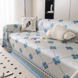 Cooling Four-Leaf Clover Hope Faith Love Luck Summer Comfy Ice Silk Furniture Throw Covers for Sofas - Ornate Home