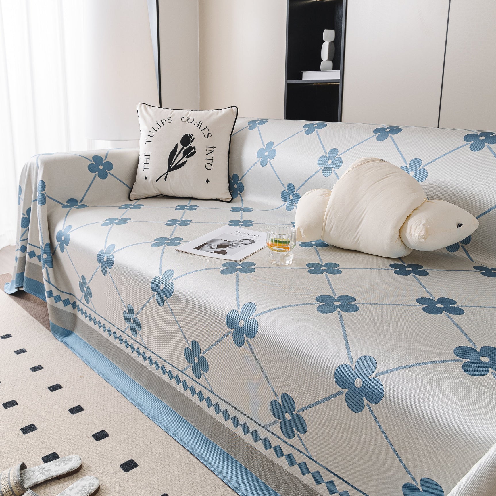 Cooling Four-Leaf Clover Hope Faith Love Luck Summer Comfy Ice Silk Furniture Throw Covers for Sofas - Ornate Home
