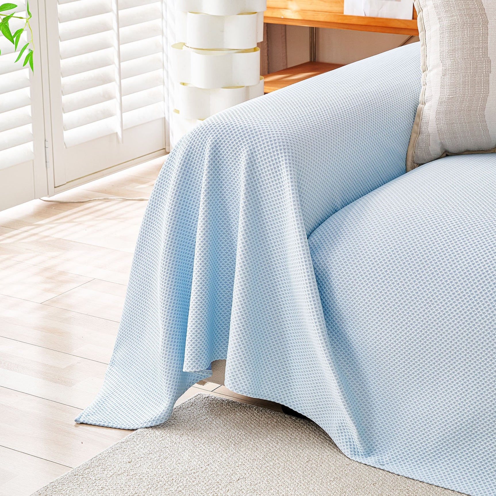 Cooling Ice Silk Knit Couch Cover, Breathable Pet Friendly Soft Throw Cover for Sofas - Ornate Home