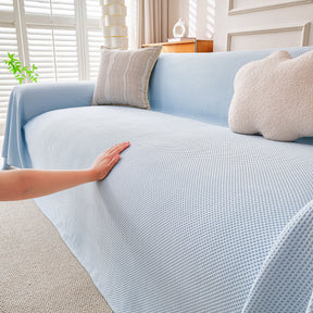 Cooling Ice Silk Knit Couch Cover, Breathable Pet Friendly Soft Throw Cover for Sofas - Ornate Home