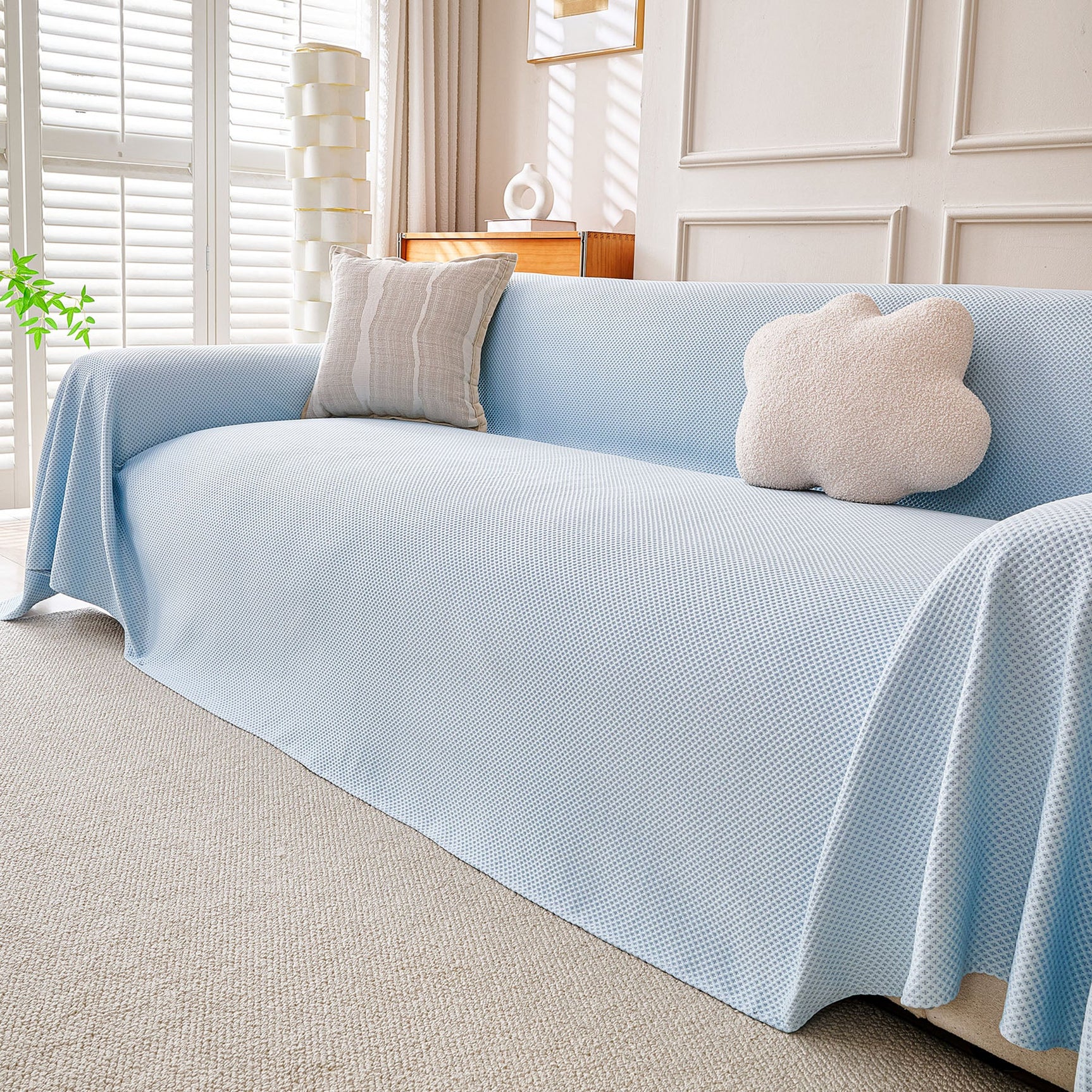Cooling Ice Silk Knit Couch Cover, Breathable Pet Friendly Soft Throw Cover for Sofas - Ornate Home