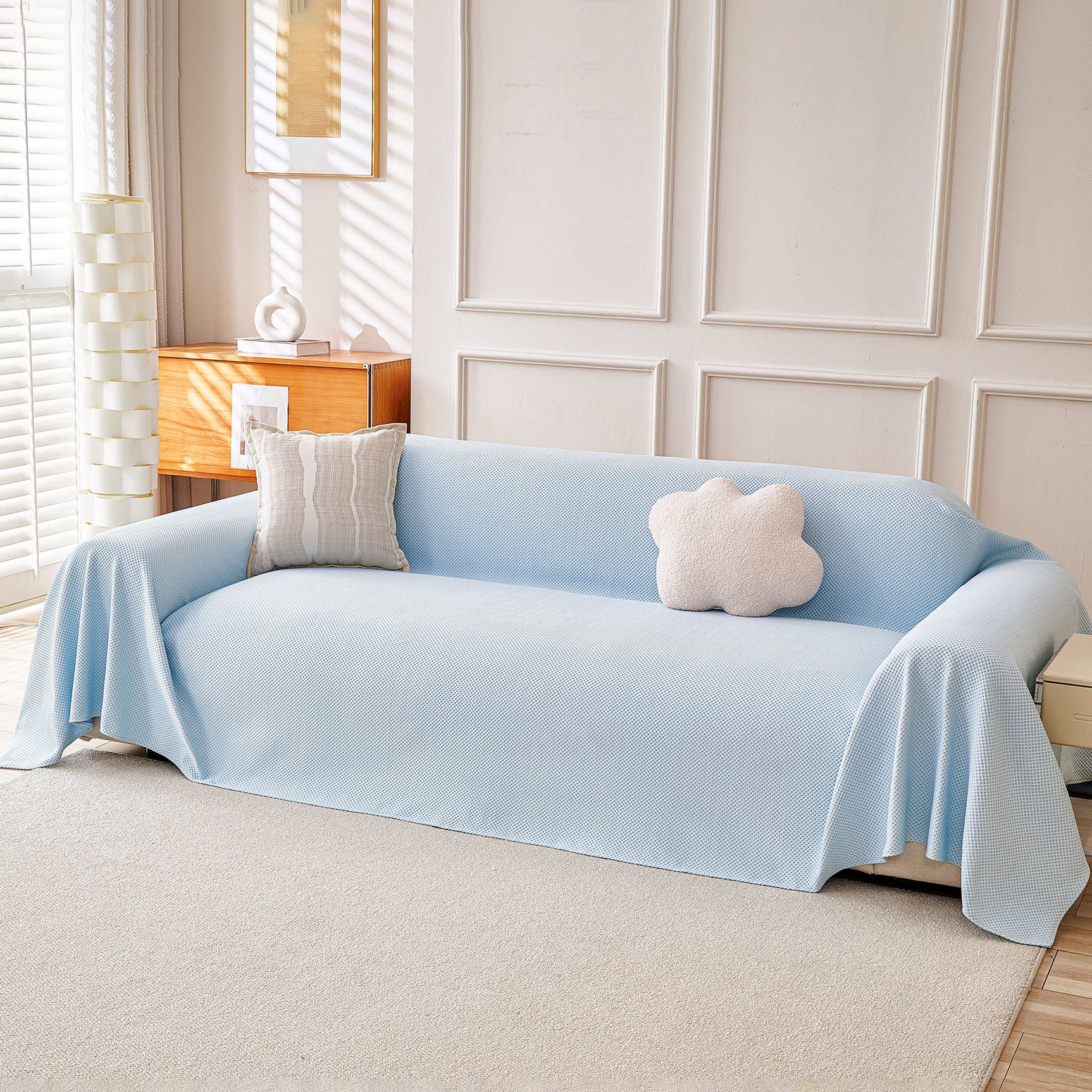Cooling Ice Silk Knit Couch Cover, Breathable Pet Friendly Soft Throw Cover for Sofas - Ornate Home