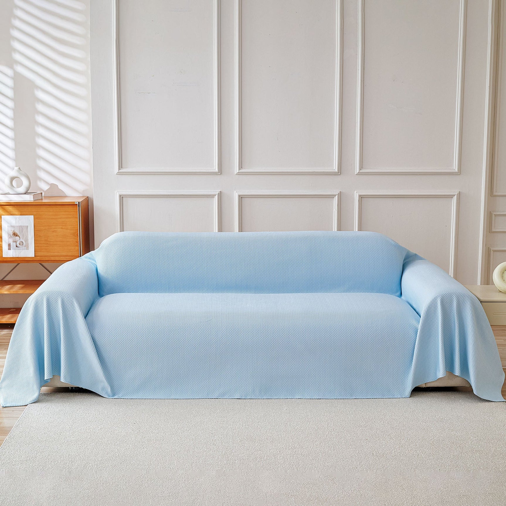 Cooling Ice Silk Knit Couch Cover, Breathable Pet Friendly Soft Throw Cover for Sofas - Ornate Home