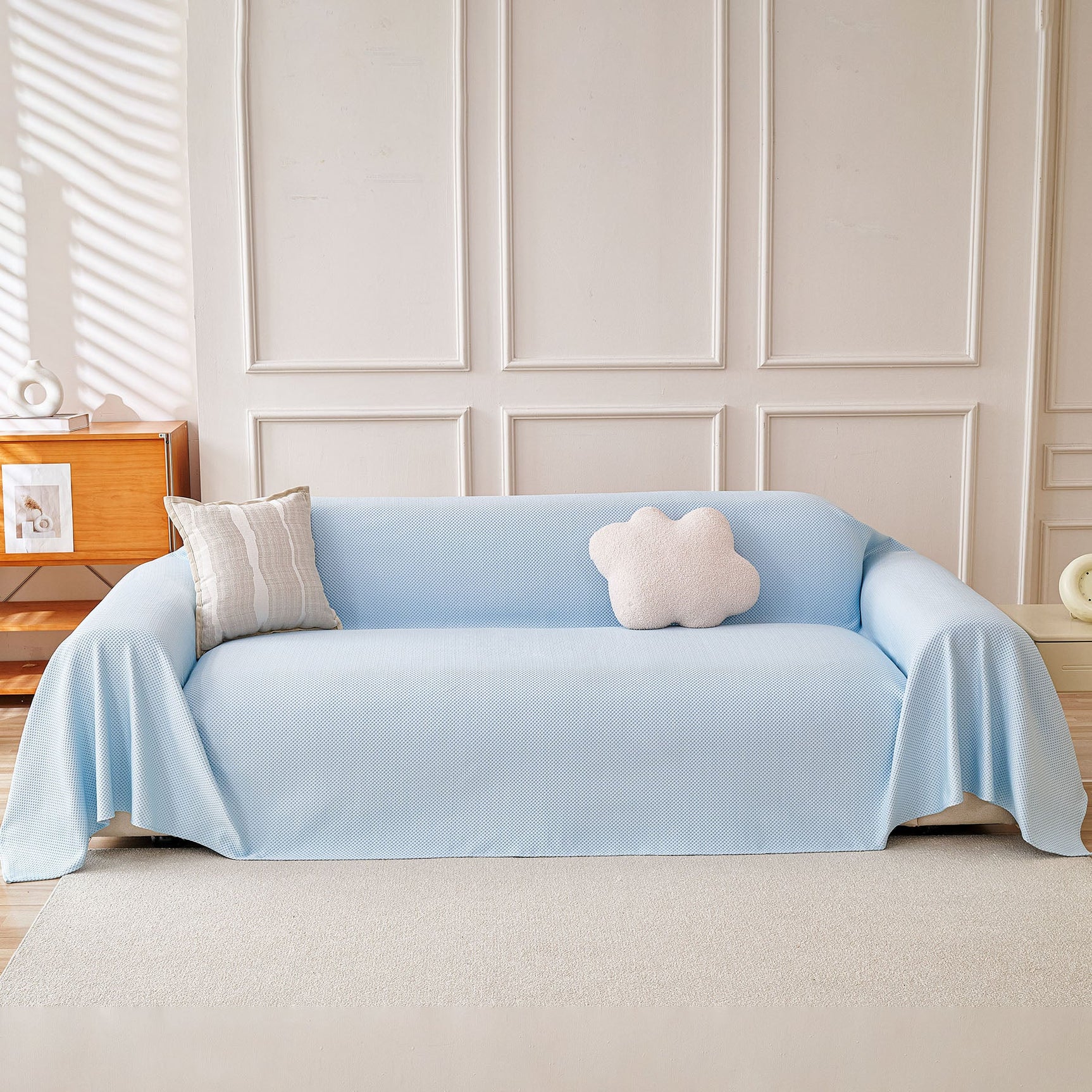 Cooling Ice Silk Knit Couch Cover, Breathable Pet Friendly Soft Throw Cover for Sofas - Ornate Home