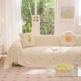 Cooling Ice Silk Sofa Cover Blanket, Floral Soft Silky Breathable Couch Throw Cover - Ornate Home