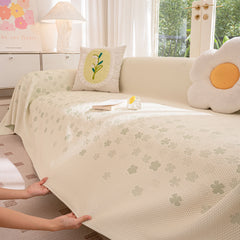 Cooling Ice Silk Sofa Cover Blanket, Floral Soft Silky Breathable Couch Throw Cover - Ornate Home