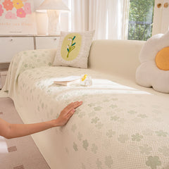 Cooling Ice Silk Sofa Cover Blanket, Floral Soft Silky Breathable Couch Throw Cover - Ornate Home