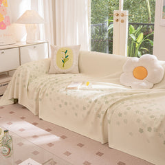 Cooling Ice Silk Sofa Cover Blanket, Floral Soft Silky Breathable Couch Throw Cover - Ornate Home