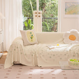 Cooling Ice Silk Sofa Cover Blanket, Floral Soft Silky Breathable Couch Throw Cover - Ornate Home
