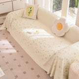 Cooling Ice Silk Sofa Cover Blanket, Floral Soft Silky Breathable Couch Throw Cover - Ornate Home