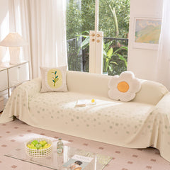 Cooling Ice Silk Sofa Cover Blanket, Floral Soft Silky Breathable Couch Throw Cover - Ornate Home