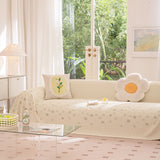 Cooling Ice Silk Sofa Cover Blanket, Floral Soft Silky Breathable Couch Throw Cover - Ornate Home