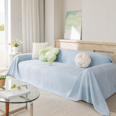 Cooling Ice Silk Sofa Throw Cover, Summer Diamond Textured Furniture Protector Blanket - Ornate Home