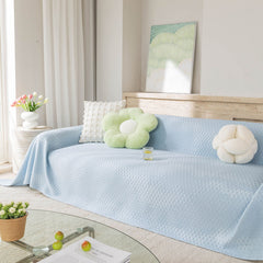 Cooling Ice Silk Sofa Throw Cover, Summer Diamond Textured Furniture Protector Blanket - Ornate Home