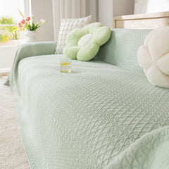 Cooling Ice Silk Sofa Throw Cover, Summer Diamond Textured Furniture Protector Blanket - Ornate Home