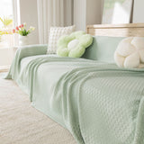Cooling Ice Silk Sofa Throw Cover, Summer Diamond Textured Furniture Protector Blanket - Ornate Home