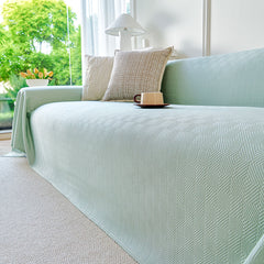 Cooling Ice Silk Soft Sofa Cover Blanket, Woven Geometric Textured Modern Couch Cover - Ornate Home
