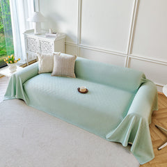 Cooling Ice Silk Soft Sofa Cover Blanket, Woven Geometric Textured Modern Couch Cover - Ornate Home
