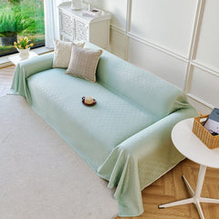 Cooling Ice Silk Soft Sofa Cover Blanket, Woven Geometric Textured Modern Couch Cover - Ornate Home