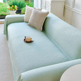 Cooling Ice Silk Soft Sofa Cover Blanket, Woven Geometric Textured Modern Couch Cover - Ornate Home
