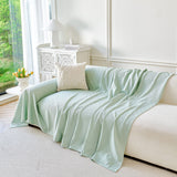 Cooling Ice Silk Soft Sofa Cover Blanket, Woven Geometric Textured Modern Couch Cover - Ornate Home