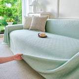 Cooling Ice Silk Soft Sofa Cover Blanket, Woven Geometric Textured Modern Couch Cover - Ornate Home