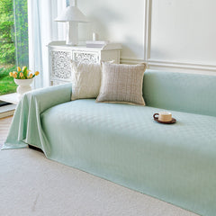 Cooling Ice Silk Soft Sofa Cover Blanket, Woven Geometric Textured Modern Couch Cover - Ornate Home