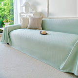 Cooling Ice Silk Soft Sofa Cover Blanket, Woven Geometric Textured Modern Couch Cover - Ornate Home