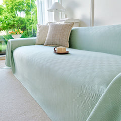 Cooling Ice Silk Soft Sofa Cover Blanket, Woven Geometric Textured Modern Couch Cover - Ornate Home