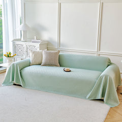Cooling Ice Silk Soft Sofa Cover Blanket, Woven Geometric Textured Modern Couch Cover - Ornate Home