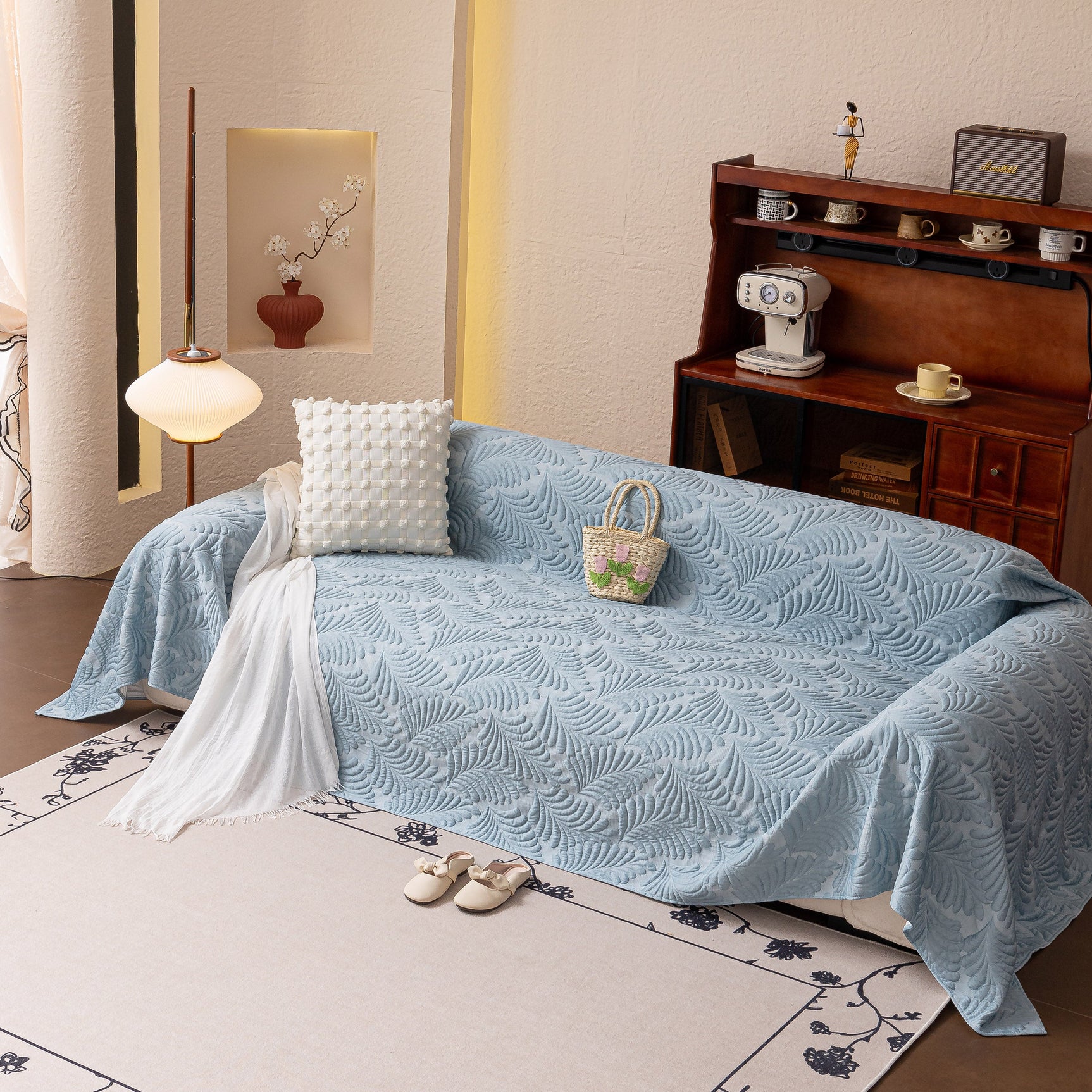 Cooling Quilted Non-Slip Furniture Protector for Pets & Kids, Washable Sofa Slipcover - Ornate Home