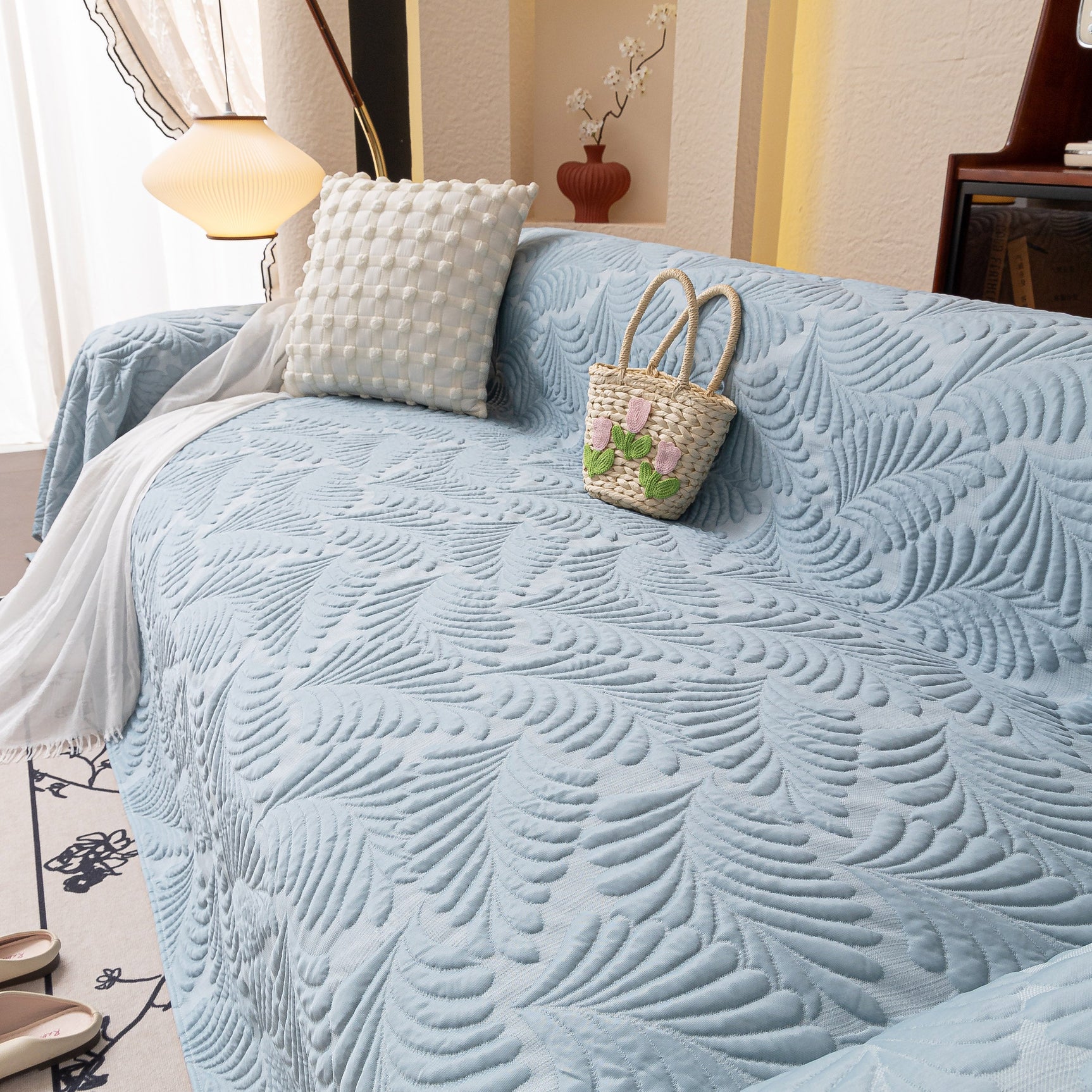 Cooling Quilted Non-Slip Furniture Protector for Pets & Kids, Washable Sofa Slipcover - Ornate Home