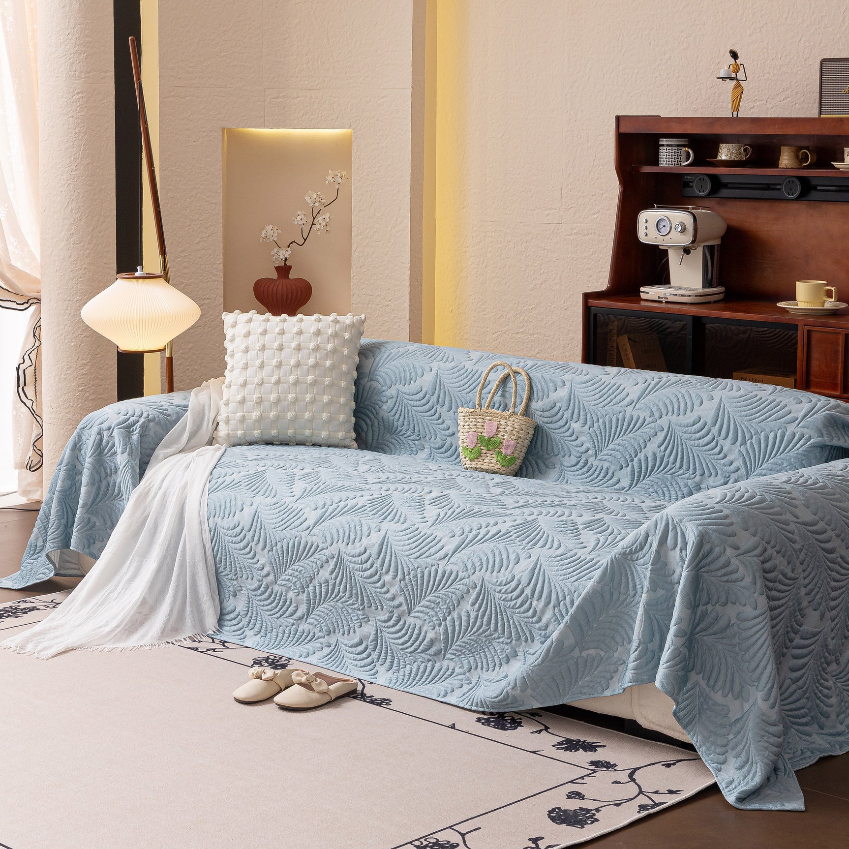 Cooling Quilted Non-Slip Furniture Protector for Pets & Kids, Washable Sofa Slipcover - Ornate Home