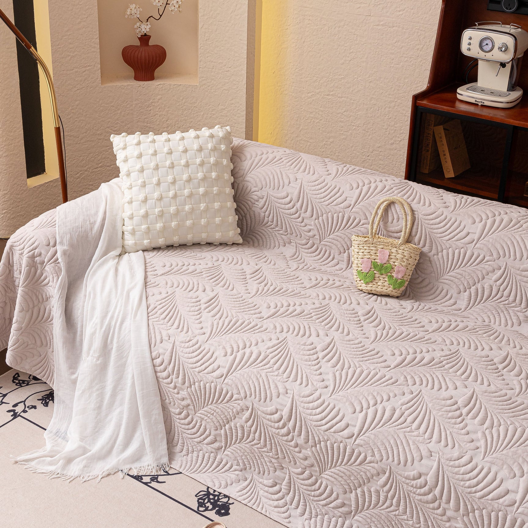 Cooling Quilted Non-Slip Furniture Protector for Pets & Kids, Washable Sofa Slipcover - Ornate Home