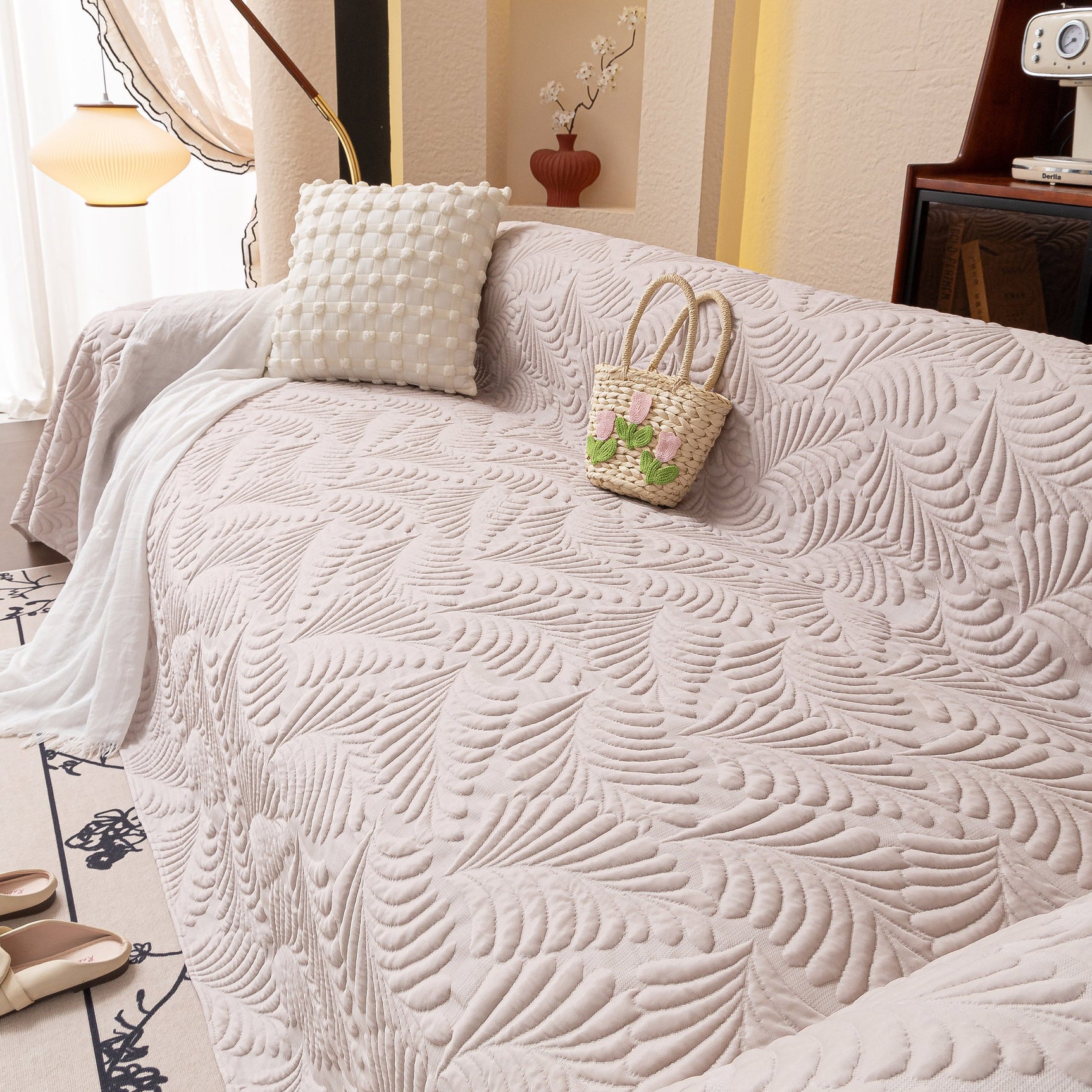 Cooling Quilted Non-Slip Furniture Protector for Pets & Kids, Washable Sofa Slipcover - Ornate Home
