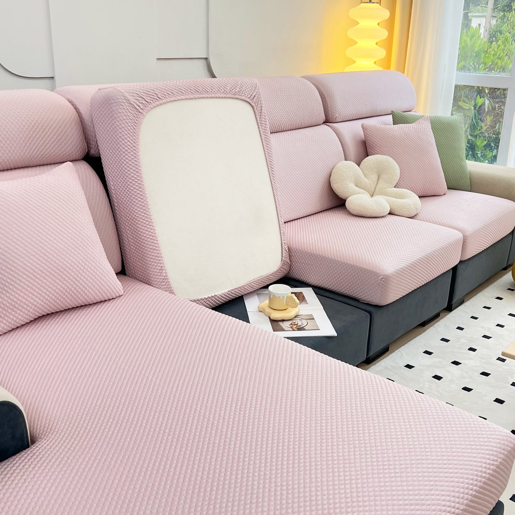 Cooling Stretch Sofa Seat Cushion Covers, Slip Covers for Cushions, Universal Couch Cushion Protector - Ornate Home