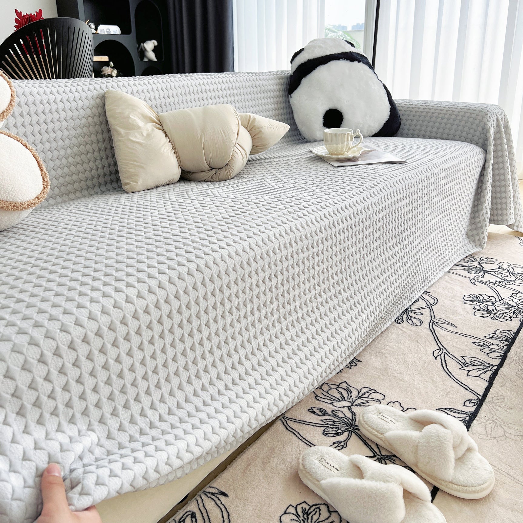 Cooling Textured Sofa Cover Washable Soft Couch Throw Blanket for Summer & Pets - Ornate Home
