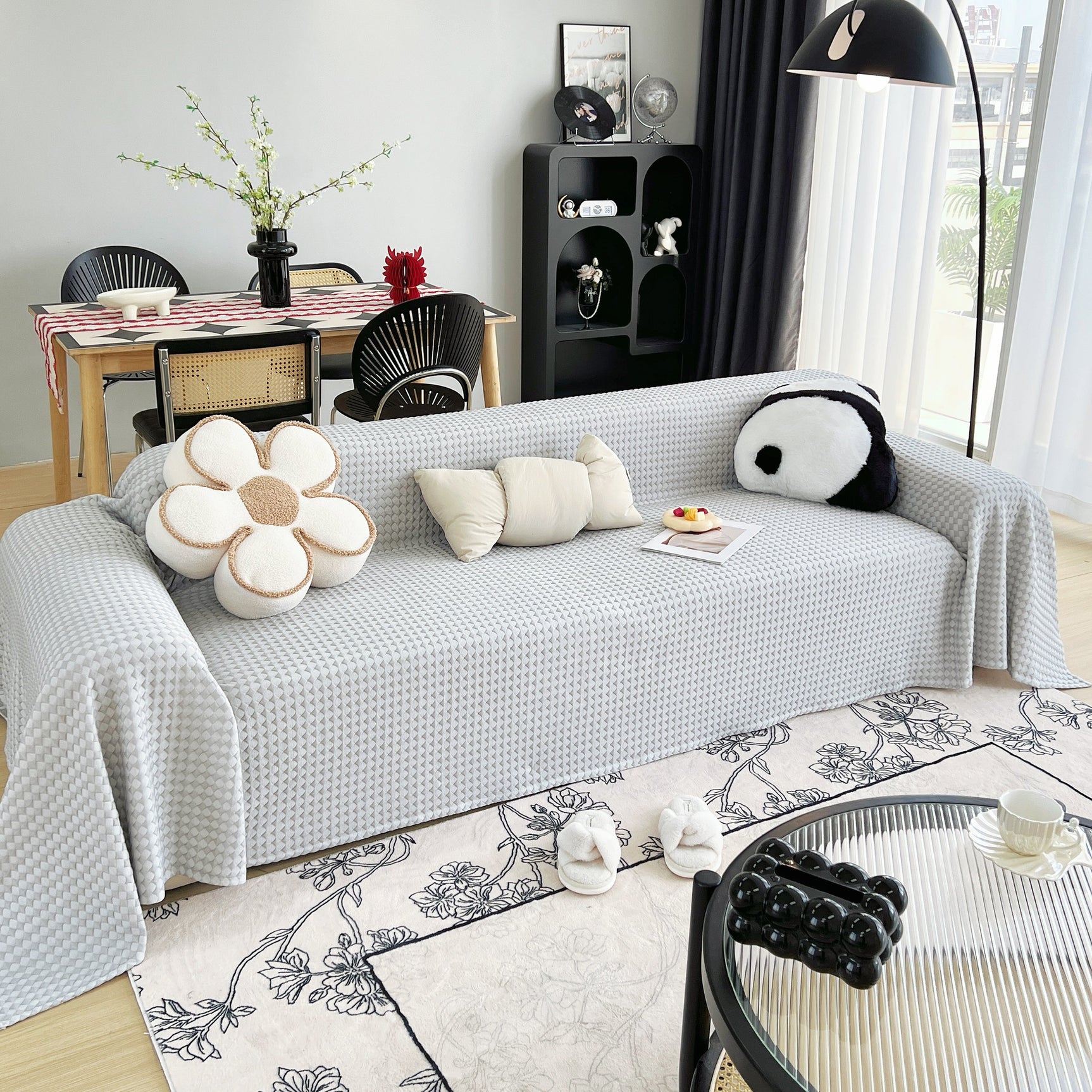 Cooling Textured Sofa Cover Washable Soft Couch Throw Blanket for Summer & Pets - Ornate Home