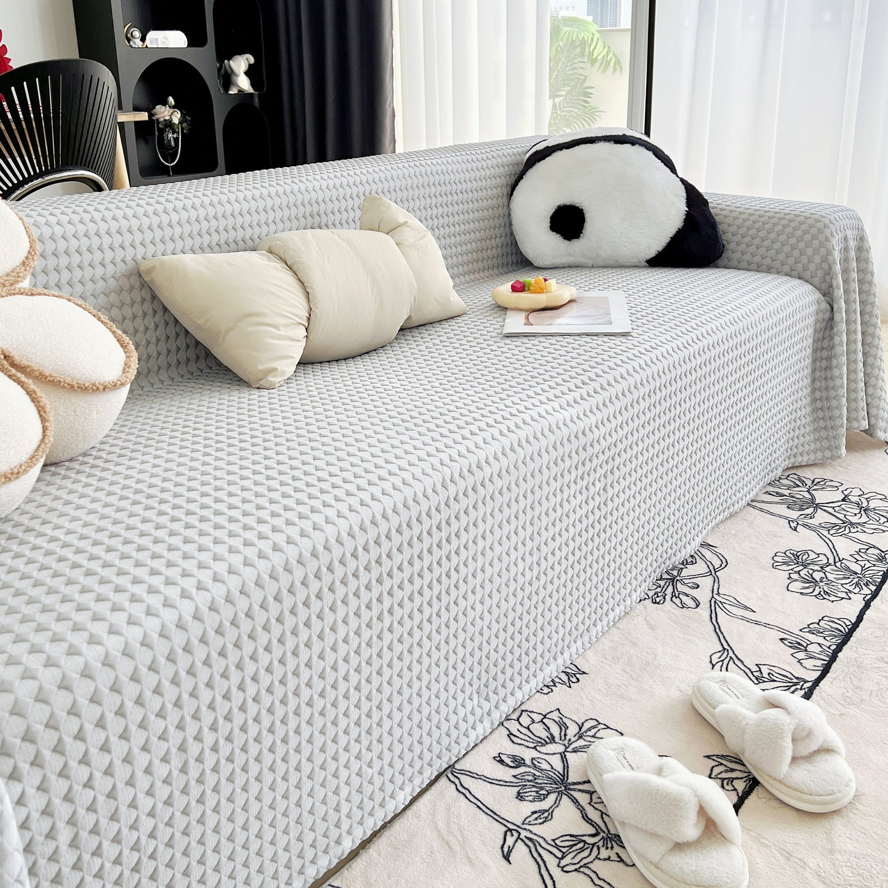 Cooling Textured Sofa Cover Washable Soft Couch Throw Blanket for Summer & Pets - Ornate Home
