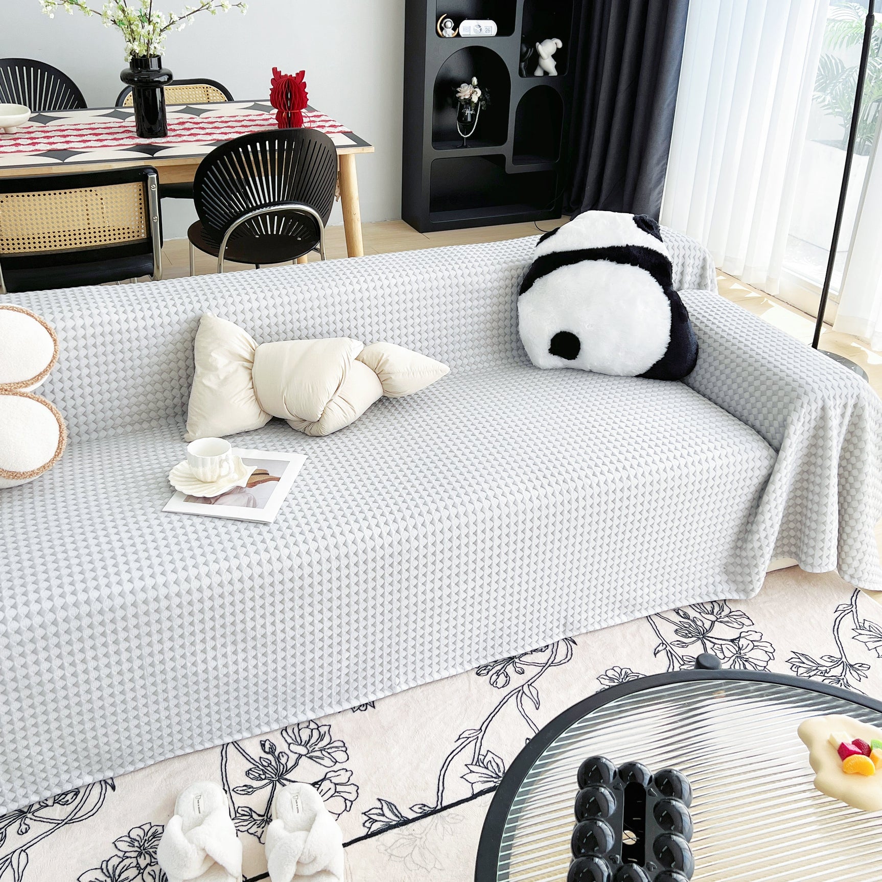 Cooling Textured Sofa Cover Washable Soft Couch Throw Blanket for Summer & Pets - Ornate Home