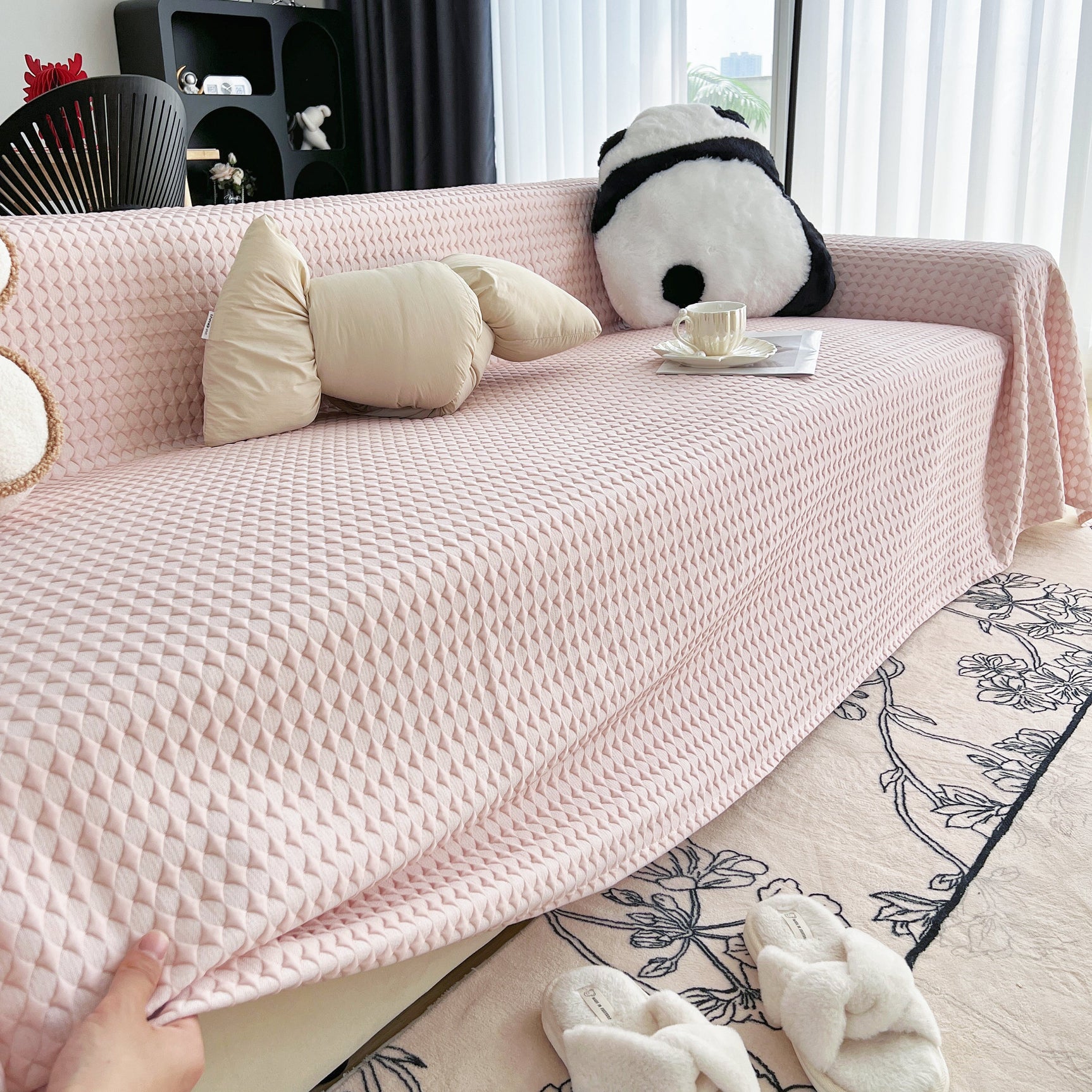 Cooling Textured Sofa Cover Washable Soft Couch Throw Blanket for Summer & Pets - Ornate Home