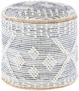 Coombabah Blue and White Cylinder Pouf - Ornate Home