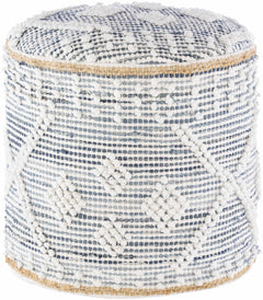 Coombabah Blue and White Cylinder Pouf - Ornate Home