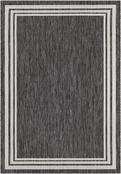 Coonamble Bordered Anthracite Outdoor Rug - Ornate Home