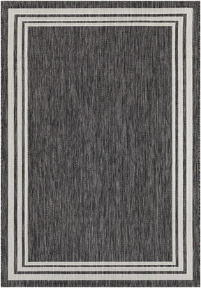 Coonamble Bordered Anthracite Outdoor Rug - Ornate Home