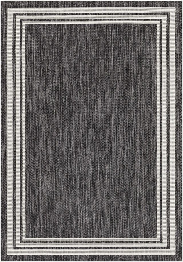 Coonamble Bordered Anthracite Outdoor Rug - Ornate Home